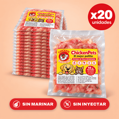 CHICKENPETS ALIMENTO PARA MASCOTAS - 20 UNIDADES 200GRS C/U