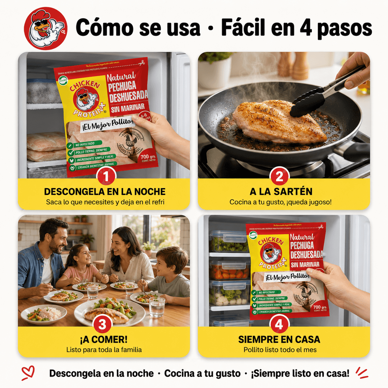 Pack Express – Pechuga Deshuesada Sin Marinar 700g