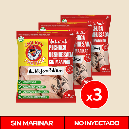 Pack Familiar – Pechuga Deshuesada Sin Marinar