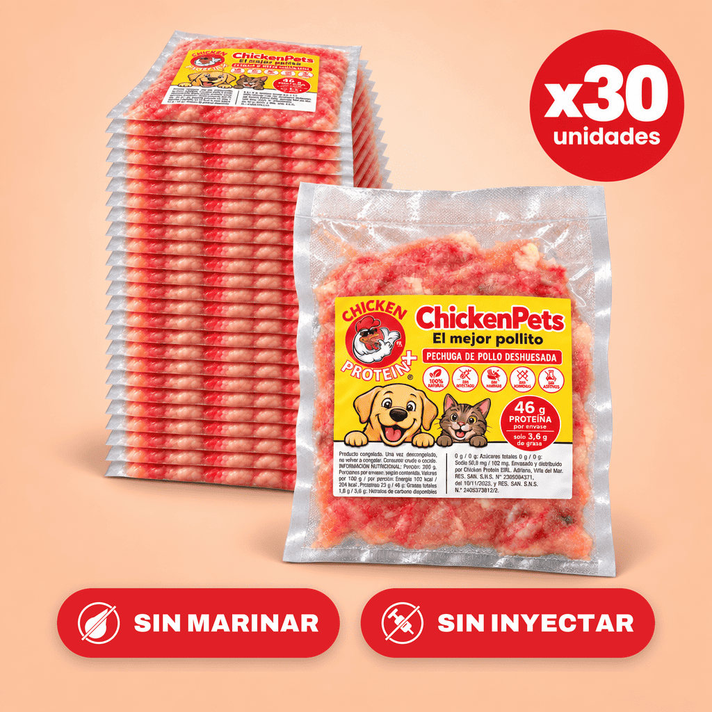 CHICKENPETS ALIMENTO PARA MASCOTAS - 30 UNIDADES 200GRS C/U
