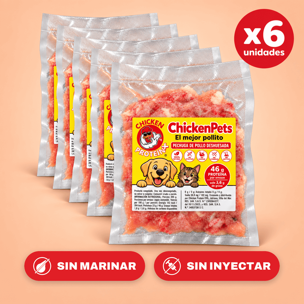 CHICKENPETS ALIMENTO PARA MASCOTAS - 6 UNIDADES 200GRS C/U