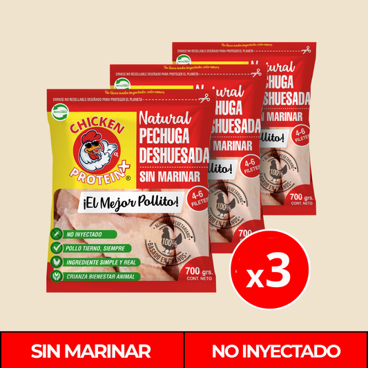 Pack Familiar – Pechuga Deshuesada Sin Marinar